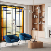Art deco stained glass film on a window — Lolli & Omi